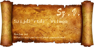 Szijártó Vilmos névjegykártya